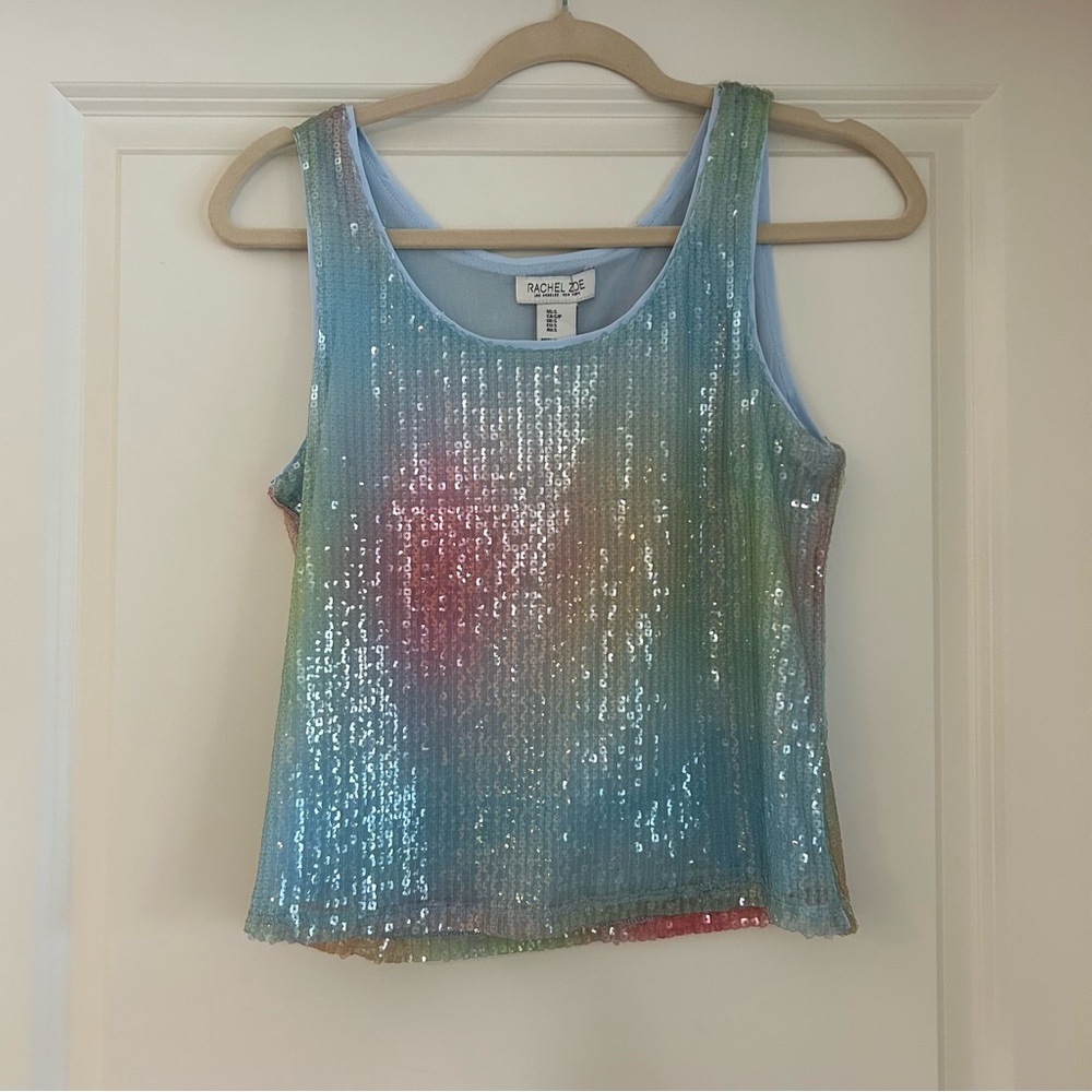 Sparkly Tank Top Multicolor Sequin Tank Top Watercolor